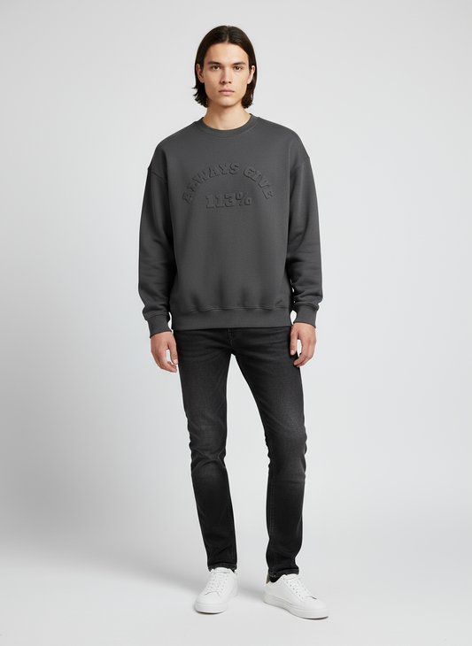 Always Give 113% Crew Neck on model